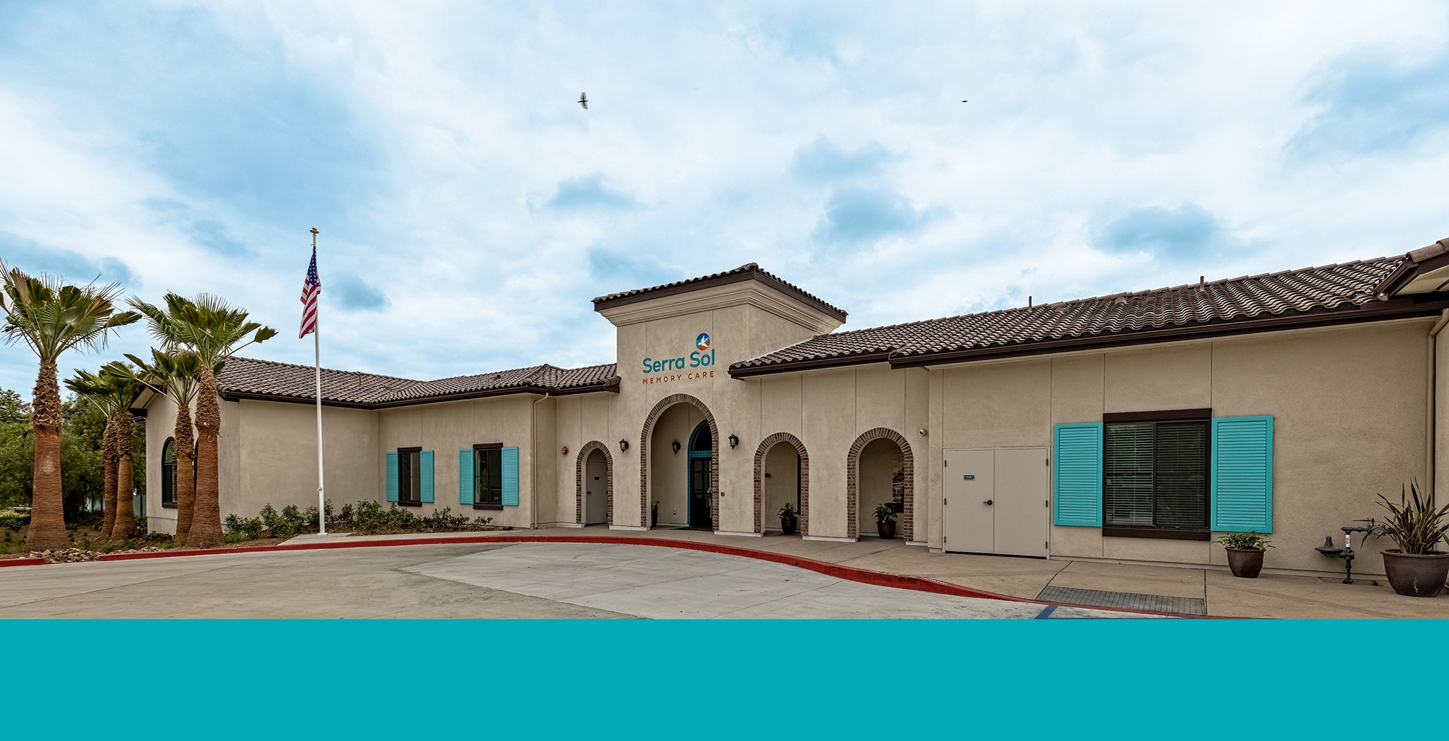 Senior living community building exterior view