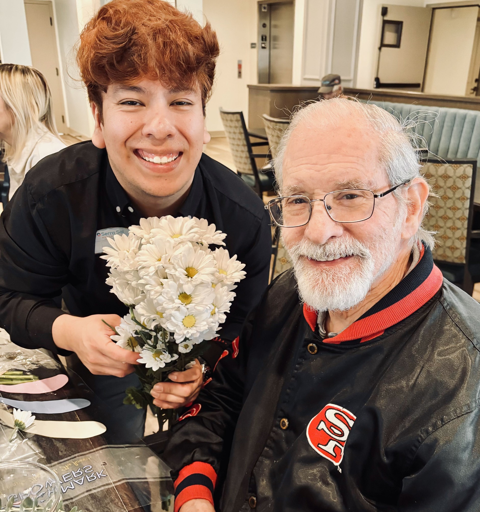 Senior smiling portrait care community