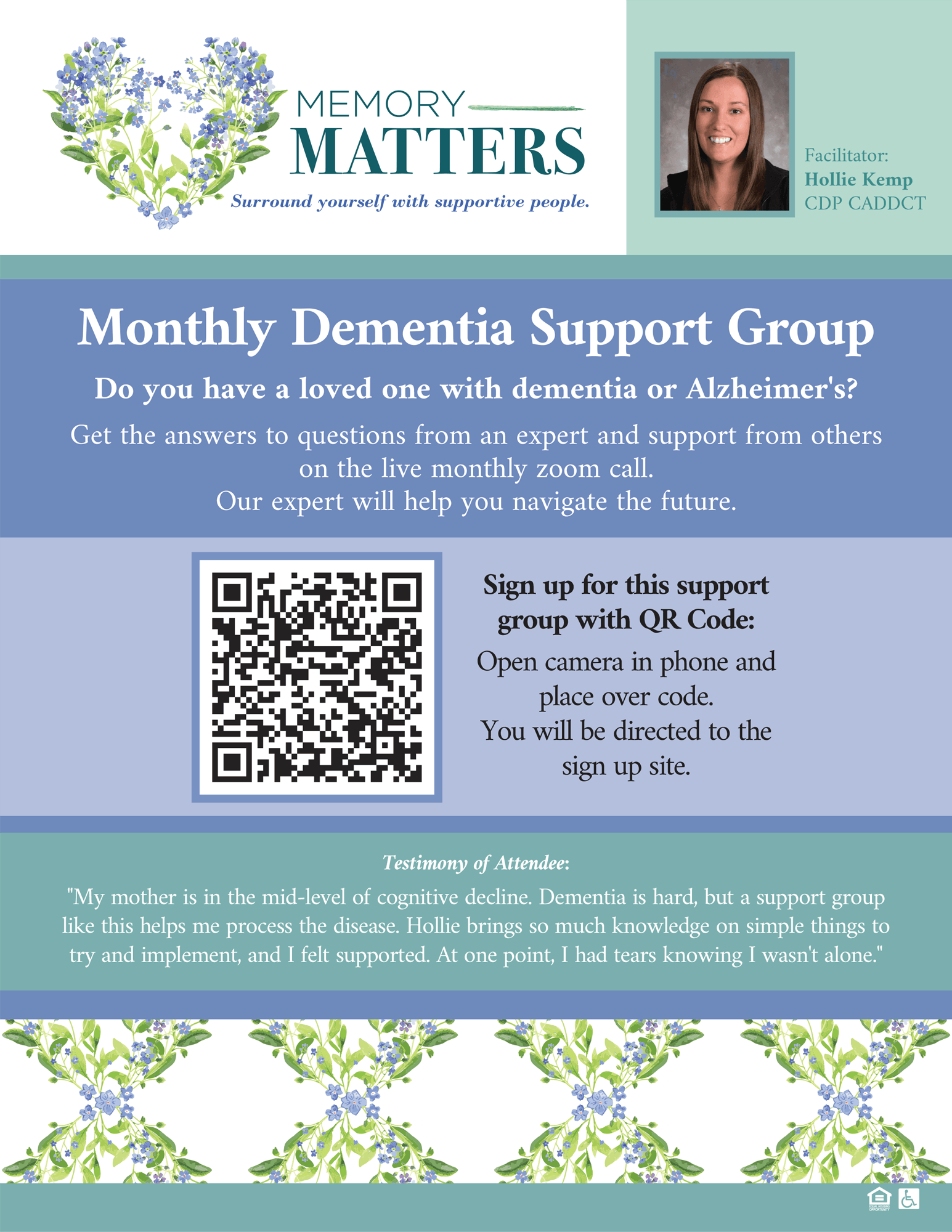 Memory Matters Support Program Flyer